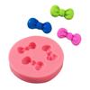 Molde de silicone para fondant em formato de laço de vários tamanhos, molde para biscoito de chocolate, pudim, molde para assar bolo DIY
