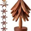 Tapete Isolante de Árvore Cor de Noz Criativo Doméstico Anti-Queimadura Tapete de Mesa de Bambu Porta-Copo Resistente a Altas Temperaturas Venda Quente Transfronteiriça