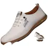 Zapatos de Hombre Auténticos Marca Dragonfly, Piel Genuina, Nuevo Modelo 2026, Zapatos Casuales de Piel para Hombre, Suela Suave Transpirable, Zapatos Blancos Versátiles de Moda