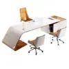 Escritorio ejecutivo lacado de alta gama, escritorio moderno simple para oficina de CEO, elegante escritorio y silla individual para gerente supervisor, creativo