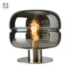 Lámpara de Mesa de Vidrio Artístico Posmoderna Lámpara de Noche para Dormitorio de Hotel de Diseñador Iluminación de Sala de Estar Modelo Habitación Lujo Ligero