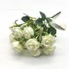 Flores artificiais de rosa de cinco cabeças adereços de fotografia estilo ins móveis para casa ornamentos de casamento decoração suave para casa decoração de flor artificial