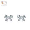 Pendientes de lazo de plata esterlina s925 para mujer, con temperamento japonés y coreano, combinables con todo, diseño de nicho, joyería de plata de gran venta transfronteriza.