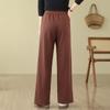 Pantalones rectos con forro polar de talla grande, nuevos, de invierno, con cintura elástica, color sólido, artísticos, combinables, de pierna ancha para niños.