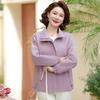 Casaco Jaqueta de Meia-Idade para Mães, Cor Sólida Gola Virada para Baixo, Blusa Feminina de Meia-Idade, Cardigã Casual Trench Coat Elegante e Rejuvenescedor