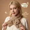 Cachecol Cruzado Curto de Pelúcia com Desenho de Animal Fofo Dupla Face para Mulheres, Aquecedor de Pescoço Versátil Quente de Inverno para Estudantes