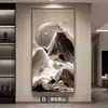 Arte de Pared Moderno de Lujo Ligero para Sala de Estar y Pasillo con un Toque de Alta Gama, Pintura para Puerta de Entrada con Motivo de Montaña para una Sensación de Estabilidad, Pintura Decorativa para Vestíbulo