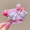 Elástico Dupla Camada de Alta Elasticidade Infantil para Rabo de Cavalo, Fita de Cabelo Fofa de Ursinho para Meninas Pequenas, Corda de Cabelo Trançada para Meninas