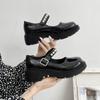 Sapatos Pequenos de Couro Estilo Britânico para Mulheres 2025 Primavera Novo Modelo Estilo Fada com Contas Sapato Mary Jane de Tira Única com Solado Grosso 2026 Novo Modelo