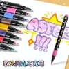 Nuevo Marcador Acrílico con Purpurina Intermitente para Pintura Infantil, Bolígrafo Fluorescente de Punta Suave, Bolígrafo de Purpurina Colorido para DIY, Bolígrafo para Journaling