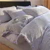 Conjunto de cuatro piezas de bola de pelo de conejo francés de grado maternal e infantil con relieve de terciopelo de leche, conjunto de tres piezas de funda de edredón y sábana de terciopelo de coral engrosado de invierno