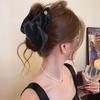 Grampo de Cabelo Grande de Cetim de Alta Qualidade para Mulheres 2026 Jovem Luxo Plissado para Penteado no Topo da Cabeça Grampo de Tubarão Presilha de Cabelo Acessório de Cabelo