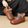 Zapatos Antideslizantes para Mamá Zapatos de Algodón Zapatos de Cuero Cálidos con Felpa Cómodos para Personas Mayores No Cansan los Pies Zapatos de Mujer Invierno