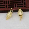 Jóias DIY Cobre Cor Ouro 24K Preservação de Cor 21*7mm Longo Lírio do Vale Material Grampo de Cabelo Acessórios Feitos à Mão Pingente B902
