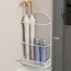 Estante de Paraguas para Montar en la Pared sin Taladro para Uso Doméstico, Soporte para Paraguas para Entrada, Paragüero Ultradelgado