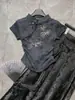 Nova Camiseta Bordada Retrô Estilo Chinês Verão 2025 Nova Estilo Nacional Slim Fit Manga Curta Versátil Top para Mulheres