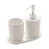 Conjunto de Banheiro 3 Peças Summit Cerâmica Branco e Prata - Lyor