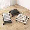 Bandeja rectangular para macetas móviles, hierro forjado con ruedas, ruedas universales, transpirable, engrosada, tamaño grande, base cuadrada para plantas verdes