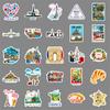 50 Adesivos decorativos para bagagem com personalidade francesa, desenho animado, viagem ao ar livre, marco paisagístico, França