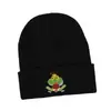 Gorro de Punto Bordado de Rana Nuevo para Otoño e Invierno Transfronterizo para Hombres y Mujeres, Sombrero para Ciclismo y Esquí Resistente al Frío para Exteriores, Gorro Personalizado de Moda