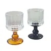 Copas de Vino Vintage con Rayas Verticales, Copas de Pie Alto para Jugos y Bebidas, Copas de Champaña, Copas de Vino con un Ambiente Único