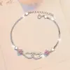 Pulsera Transfronteriza de Plata de Ley S925 Dulce Amor Corazón a Corazón Accesorios Joyería Joyería de Mano de Moissanita de Alta Gama Venta al por Mayor