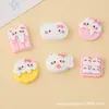 Acessórios de Resina DIY Cola de Creme Grampo de Cabelo Cartoon Furo Fivela de Sapato Decoração de Joias Gato Rosa e Branco Fofo Comida e Brinquedos para Gato