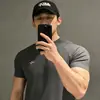 Camiseta de manga corta para hombre para correr y fitness, de secado rápido, fresca, de fabricante original, textura de panal, alta elasticidad