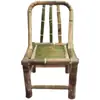 Silla de Bambú con Respaldo, Silla Vintage Hecha a Mano de Bambú y Ratán, Taburete Pequeño de Bambú para Balcón de Casa, Silla de Bambú Tejido