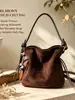 2026 Nova Bolsa Saco Versátil Fashionável Popular Feminina Retro Casual Grande Capacidade Ombro Único Transversal