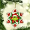 Enfeites de árvore de Natal, sinos pintados em acrílico, bengalas doces, meias, decorações de homem de gengibre, decorações de feriado transfronteiriças