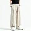 Verano 2026 Nuevo Estilo Chino Pantalones Casuales Largos de Algodón y Lino Pantalones Largos Nuevo Estilo Chino Pantalones de Linterna Pantalones Harem Pantalones Casuales