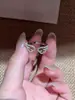 Anillo estilo coreano de ala de ángel con deslumbrante circonia cúbica, un diseño único y elegante para mujer, perfecto como anillo para el dedo índice, ofreciendo un toque de lujo y sofisticación