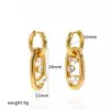Aretes Transfronterizos de Acero Inoxidable con Múltiples Circonitas, Estilo Lujo Ligero, Sensación de Alta Gama, Aretes de Titanio con Acabado Oro de 18K tipo Diamante Triturado