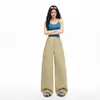 Calça de Cintura Alta Wide Leg Estilo Streetwear Doce e Picante Yuppie Hot Girl Jeans de Barra Reta Versátil Comprimento Total para Mulheres Estilo Americano Coreano