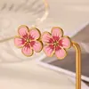 Brincos de Flor Estrela-do-mar Banhados a Ouro 18K Aço Inoxidável Usados Brincos de Temperamento Feminino Estilo Oceano Joias Transfronteiriças Venda por Atacado