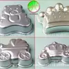 Molde para Pastel de Coche de Princesa Aluminio Panda Dibujos Animados Molde Portabebés Coche Deportivo Molde para Pastel Corona Dibujos Animados Molde