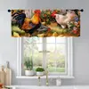 Cortinas de Cocina Rústica con Gallo y Girasol Transfronterizas, Media Cortina para Ventana del Hogar, Cortinas de Privacidad para Sala de Estar, Dormitorio, Baño