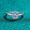 Anillo de Plata Esterlina 925 Moissanita Zafiro Mujer Lujo Accesible Joyería de Alta Gama Transmisión en Vivo Fábrica Transfronteriza Venta al por Mayor