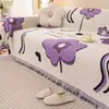Funda de Sofá Todo Incluido, Toalla de Sofá de Gofre Anti-Arañazos de Gato, Universal para Todas las Estaciones, Alfombrilla Antideslizante, Manta