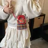Bolso de Mano de Cuadros Rojos de Año Nuevo con Ponis para Mujer, Mini Moderno y Elegante Versátil Festivo para Niños Monedero Bolso Accesorio de Moda