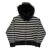 Amazon 2025 Moda Transfronteiriça Europeia e Americana Outono e Inverno Estilo Americano Blocos de Cor Solto Retrô Cardigan com Capuz Moletom