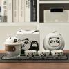 Juego de Té de Viaje Panda para Camping al Aire Libre, Juego de Té Portátil, Taza Rápida para Invitados, Juego de Té Kung Fu, Traje de Una Tetera y Tres Tazas