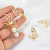 Brincos Pendentes de Borboleta Super Fada Banhados a Ouro 14K Galvanizado Zircônio DIY Brincos Pendentes de Pérola Artesanais Acessórios de Joias para Orelha