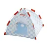 Nido de Tienda de Cuadros Simple y Fresco de Verano, Esterilla Refrigerante de Doble Cara, Almohadilla Refrigerante de Seda de Hielo, Cama para Perro Gato Pequeño y Mediano