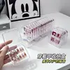 Caja de Almacenamiento para Uñas Portátil Acrílico Plástico Transparente a Prueba de Polvo Empaque de Piezas de Manicura Caja de Colección Organizador Rectangular