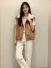 Chaleco de Gamuza con Solapa Estilo Coreano para Mujer 2026 Otoño/Invierno Nuevo Versátil Adelgazante con Forro de Terciopelo Espeso Casual Reductor de Edad