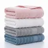 Toalla de algodón clase A brillante satén color liso roto absorbente de agua toalla de baño para adultos cuadrado conjunto de seis piezas con borde cruzado