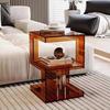 Mesa de Centro Multifuncional de Color Transparente Acrílico Personalizada, Mesa Auxiliar Adecuada para Hogar, Sala de Estar, Dormitorio, Oficina