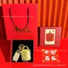 Novo Chaveiro de Couro Dourado Puro 999 Garantia de Riqueza Pingente de Bolsa Fashion de Alto Valor Presente para Namorada ou Melhor Amiga